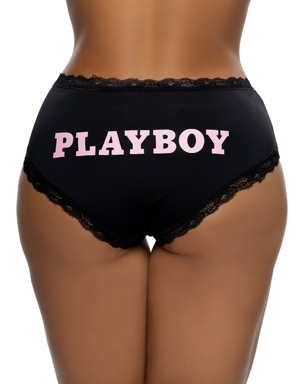 Roma Confidential Playboy Ultra Soft Panty Black/Pink