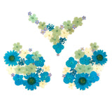 Neva Nude Spring Fling Real Dried Pressed Flower Nipple Sticker Pasties - Blue