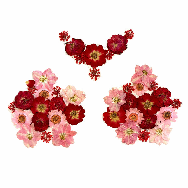 Neva Nude Harvest Moondancer Real Dried Pressed Flower Pasties - Red