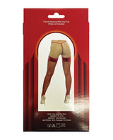 Popsi Lingerie Sexy Vinyl Top Fishnet Stocking Red
