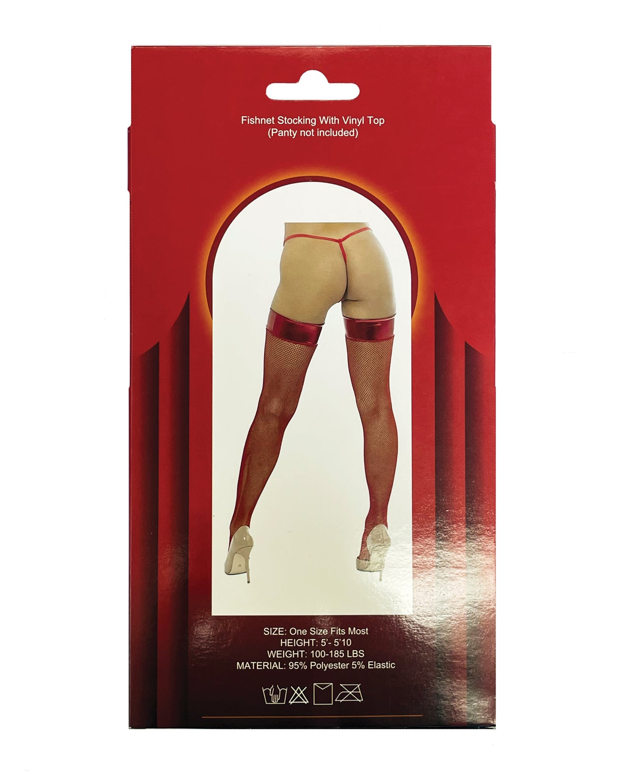 Popsi Lingerie Sexy Vinyl Top Fishnet Stocking Red