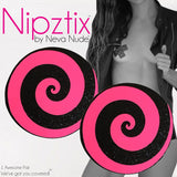 Neva Nude Starburst Blacklight Spiral Pasties - Neon Pink