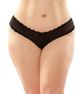 Fantasy Lingerie Bottoms Up Dahlia Hipster Panty with Keyhole Cutout Black