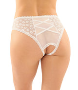 Fantasy Lingerie Bottoms Up Daisy Crotchless Lace & Mesh Panty