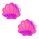 Neva Nude Iridescent Mermaid Shell Pasties - Neon Pink