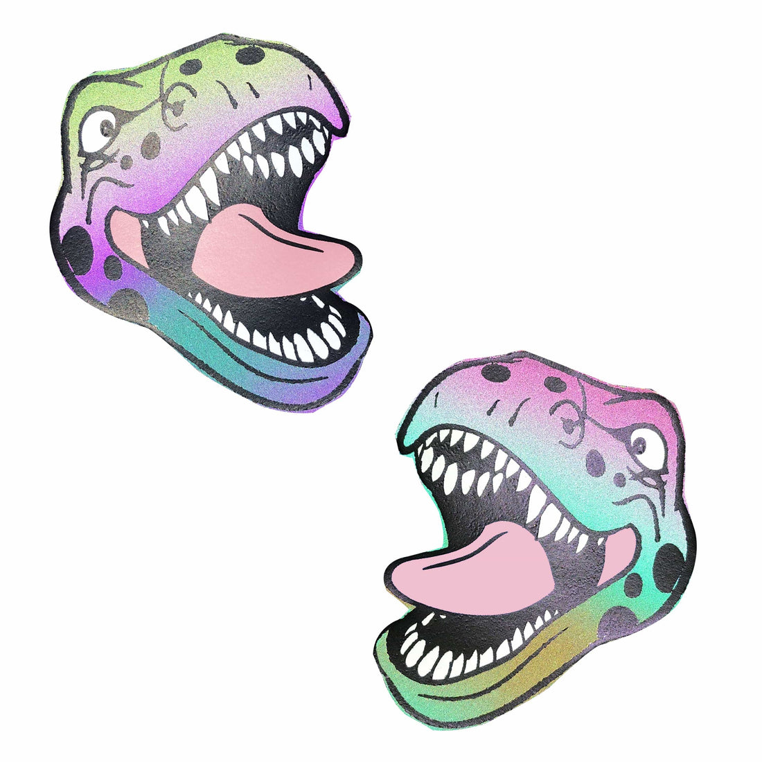 Neva Nude Reflective Dinosaur Pasties - Rainbow