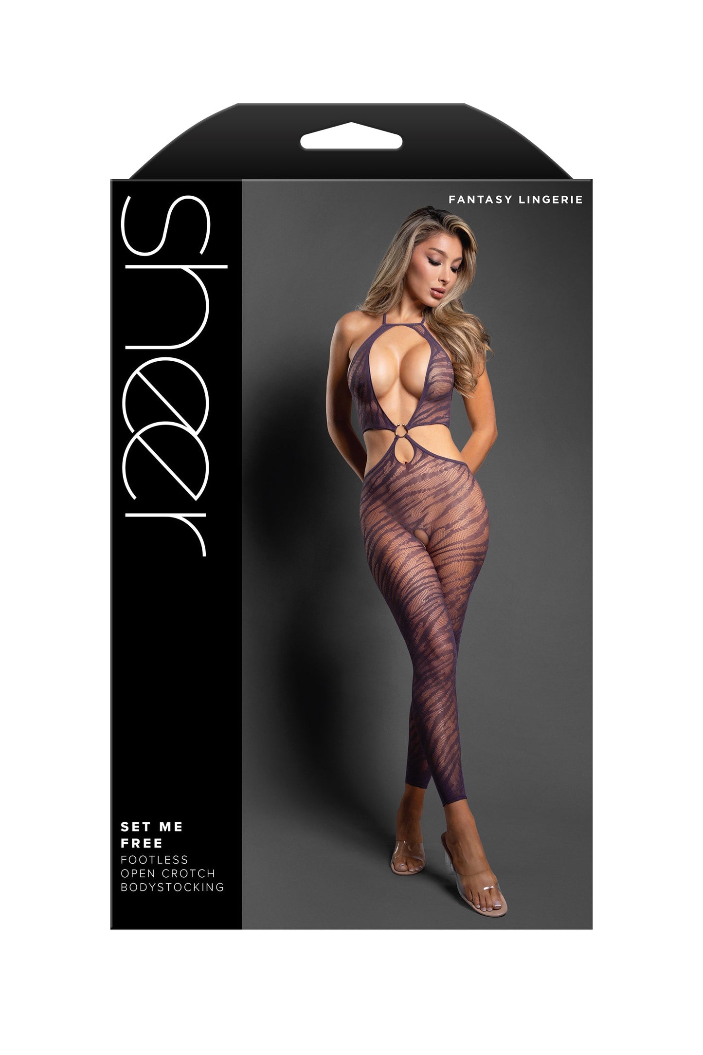 Fantasy Sheer Set Me Free Footless Open Crotch Bodystocking
