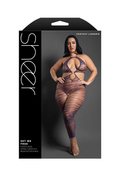 Fantasy Sheer Set Me Free Footless Open Crotch Bodystocking