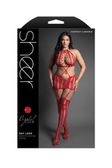 Fantasy Lingerie Queen Sheer Say Less Bodystocking Dress