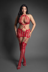 Fantasy Lingerie Queen Sheer Say Less Bodystocking Dress