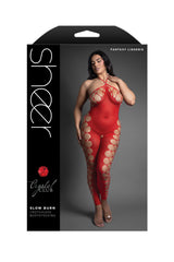 Fantasy Lingerie Queen Sheer Slow Burn Crotchless Bodystocking