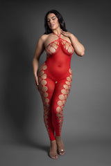 Fantasy Lingerie Queen Sheer Slow Burn Crotchless Bodystocking