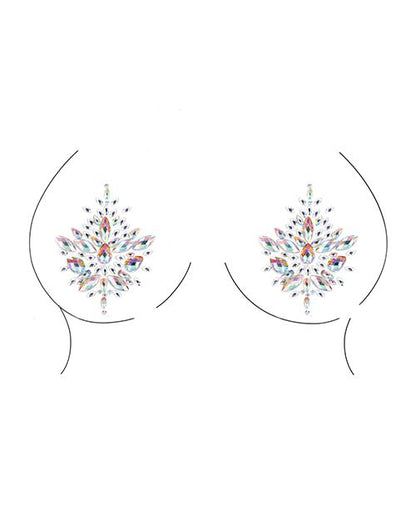 Le Désir Bliss Open Cup Strappy Teddy Tie Dye Fishnet with Jewelry Pasties