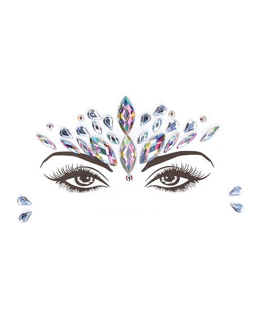 Le Désir Bliss Short Sleeve Tie Dye Fishnet Teddy with Face Jewelry