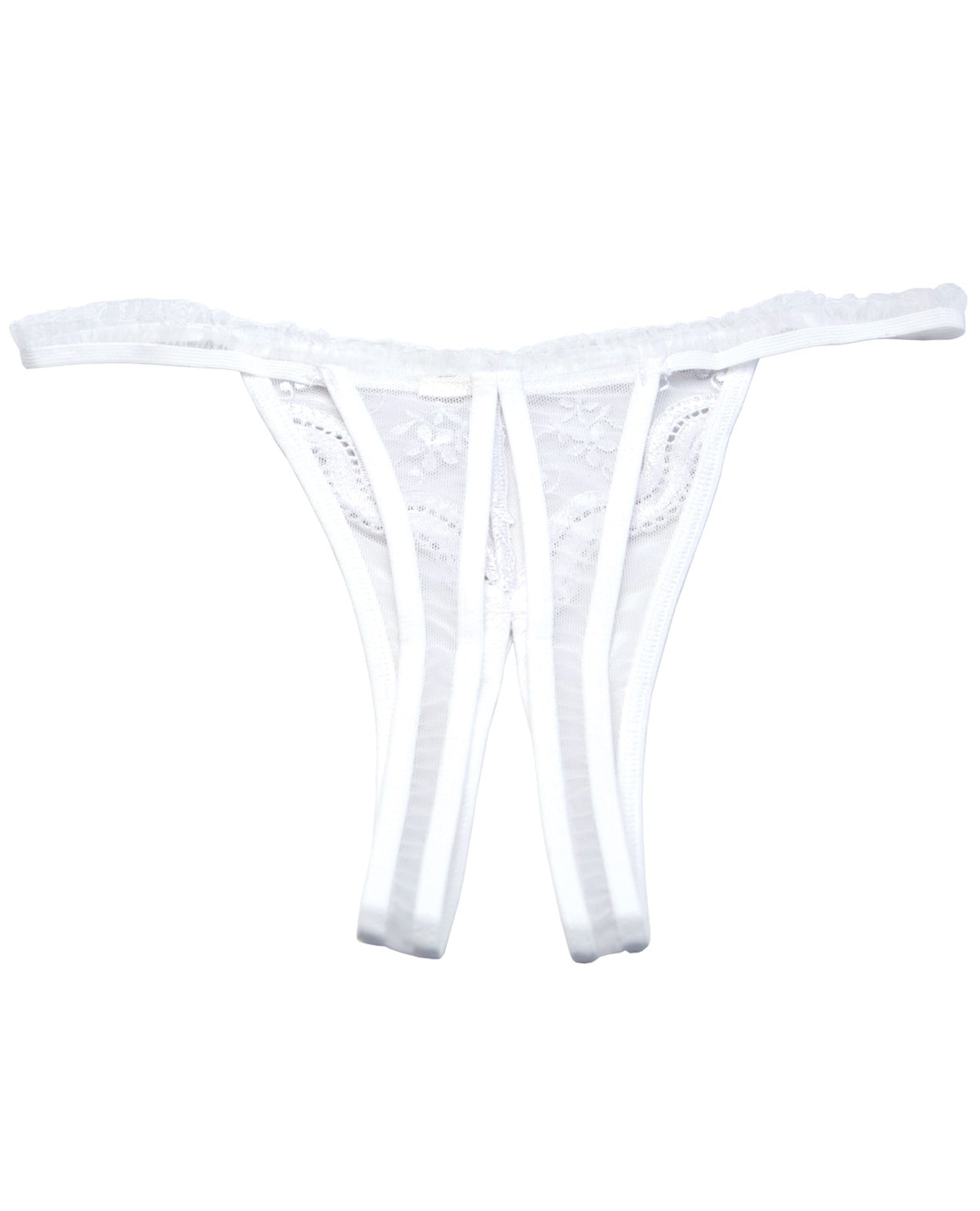 Shirley of Hollywood Scalloped Embroidery Crotchless Panty White