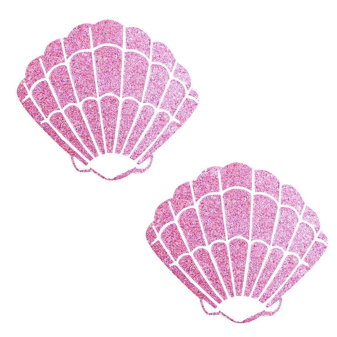 Neva Nude Sparkle Glitter Mermaid Shell Pasties - Pink