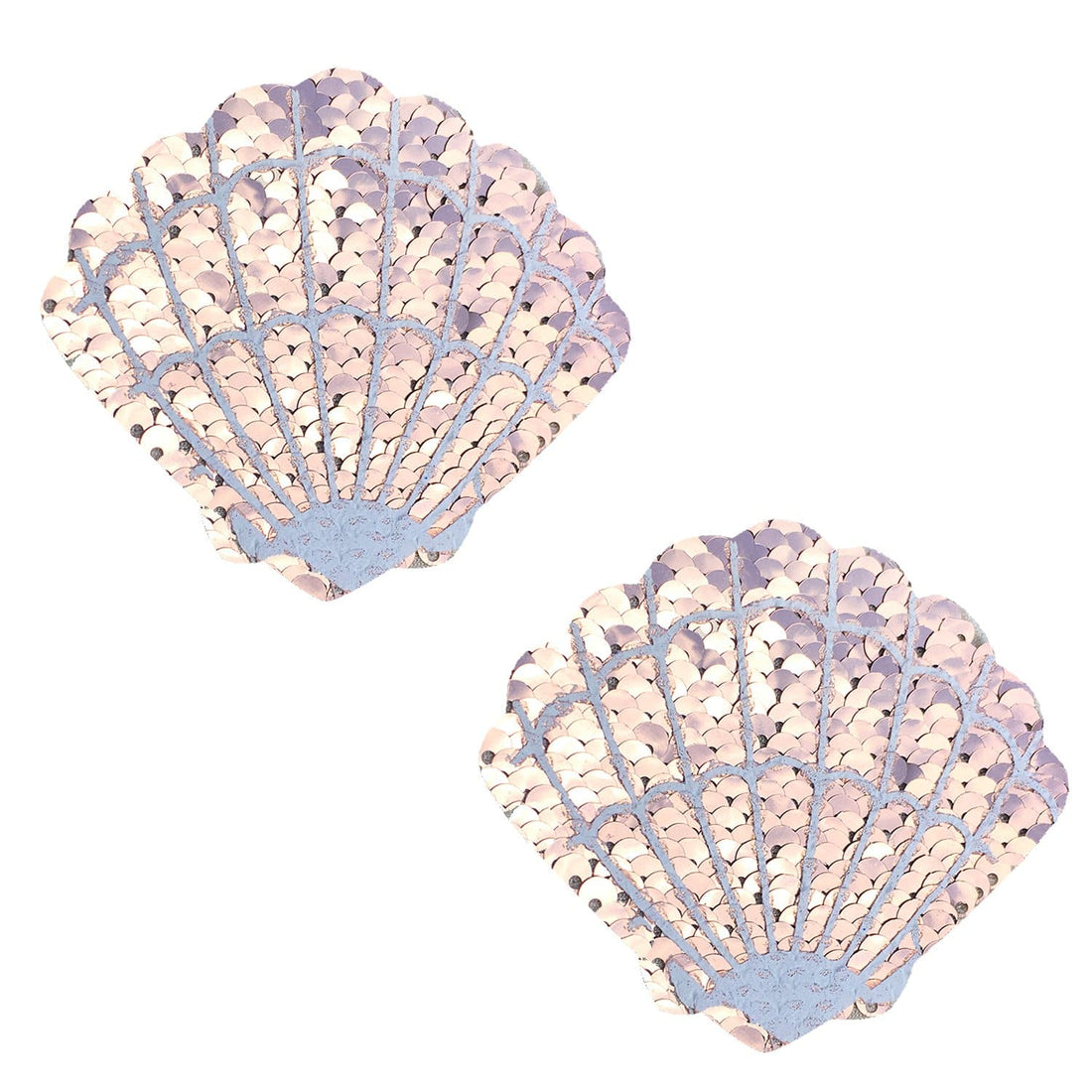 Neva Nude Sequin Mermaid Shell Pasties - Champagne Showers