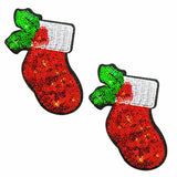 Neva Nude Christmas Stockings Sequin Pasties - Multicolor