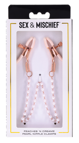 Sex & Mischief Peaches 'n CreaMe Pearl Nipple Clamps