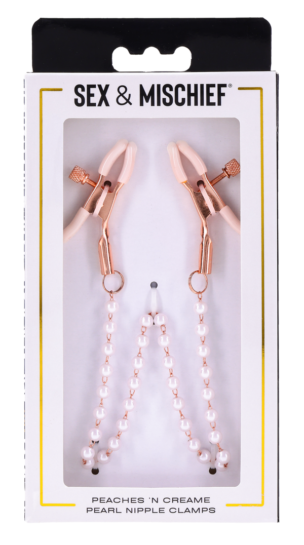 Sex & Mischief Peaches 'n CreaMe Pearl Nipple Clamps