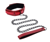 Sex & Mischief Ex's & Oh's Collar & Leash - Red/Black