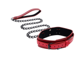 Sex & Mischief Ex's & Oh's Collar & Leash - Red/Black