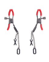 Sex & Mischief Ex's & Oh's Nipple Clamps - Red/Black