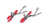 Sex & Mischief Ex's & Oh's Nipple Clamps - Red/Black