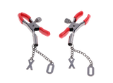 Sex & Mischief Ex's & Oh's Nipple Clamps - Red/Black