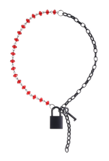 Sex & Mischief Ex's & Oh's Crystal Day Collar - Red/Black