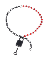 Sex & Mischief Ex's & Oh's Crystal Day Collar - Red/Black