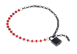 Sex & Mischief Ex's & Oh's Crystal Day Collar - Red/Black