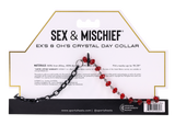 Sex & Mischief Ex's & Oh's Crystal Day Collar - Red/Black