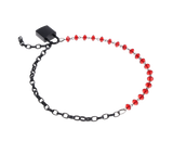 Sex & Mischief Ex's & Oh's Crystal Day Collar - Red/Black