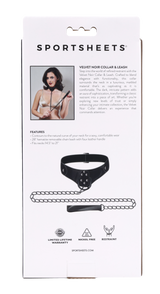 Sportsheets Velvet Noir Collar & Leash - Black