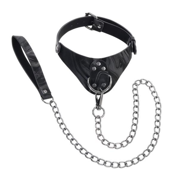 Sportsheets Velvet Noir Collar & Leash - Black