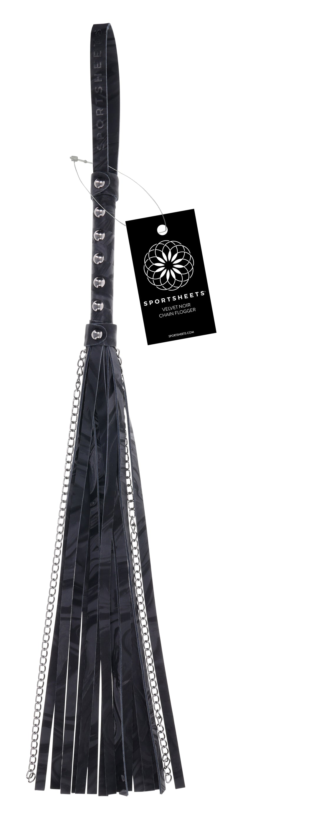 Sportsheets Velvet Noir Chain Flogger - Black