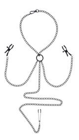 Saffron Chain Nipple to Clit Set - Black