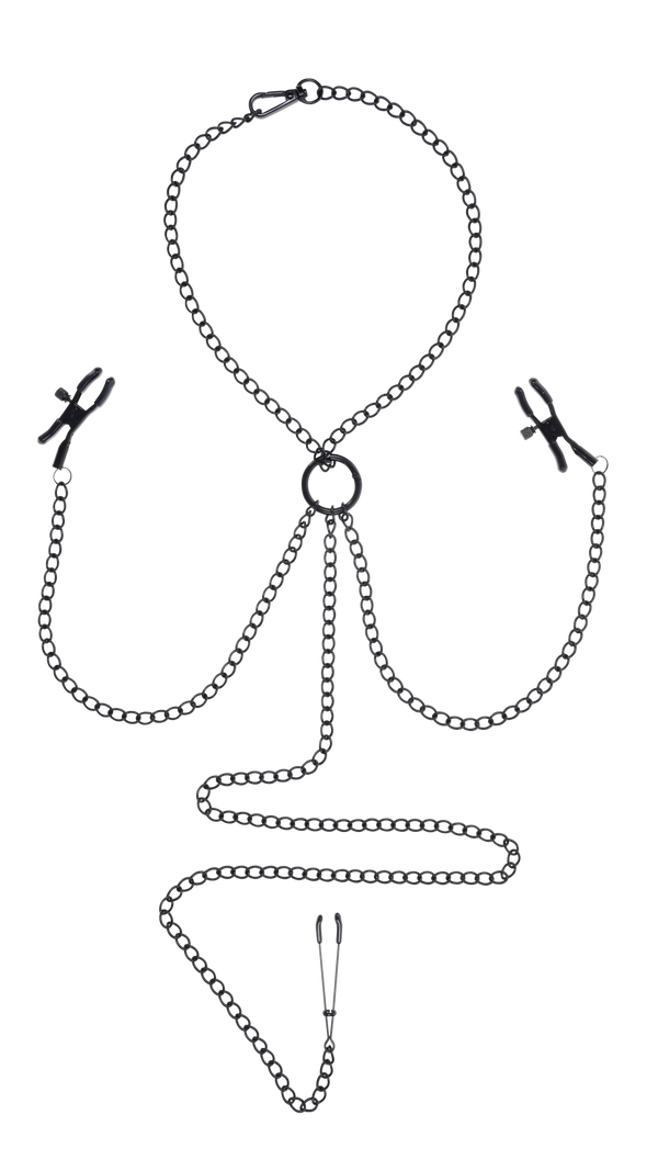 Saffron Chain Nipple to Clit Set - Black