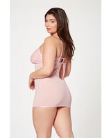 Seven ’til Midnight Queen Floral Mesh Chemise & G-String Pink
