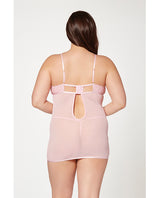 Seven ’til Midnight Queen Floral Mesh Chemise & G-String Pink