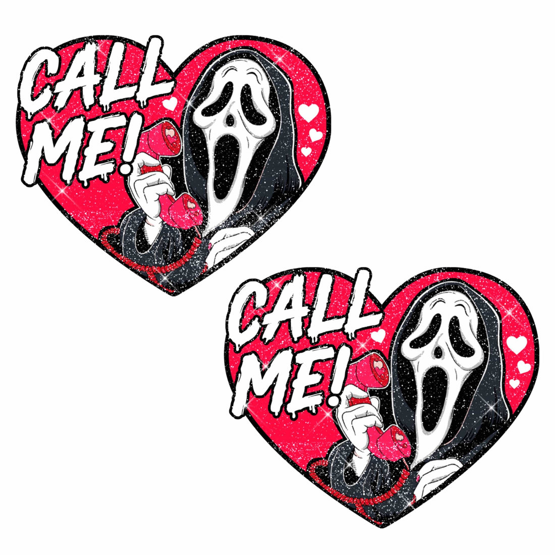 Neva Nude Call me Scream Glitter Heart Pasties - Multicolor