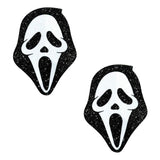 Neva Nude Scream Ghost Face Pasties - Black/White