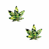 Neva Nude UV Weed Leaf Small Body Stickers Pack of 6 - Green/Black