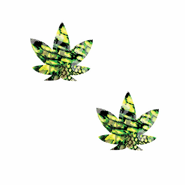 Neva Nude UV Weed Leaf Small Body Stickers Pack of 6 - Green/Black