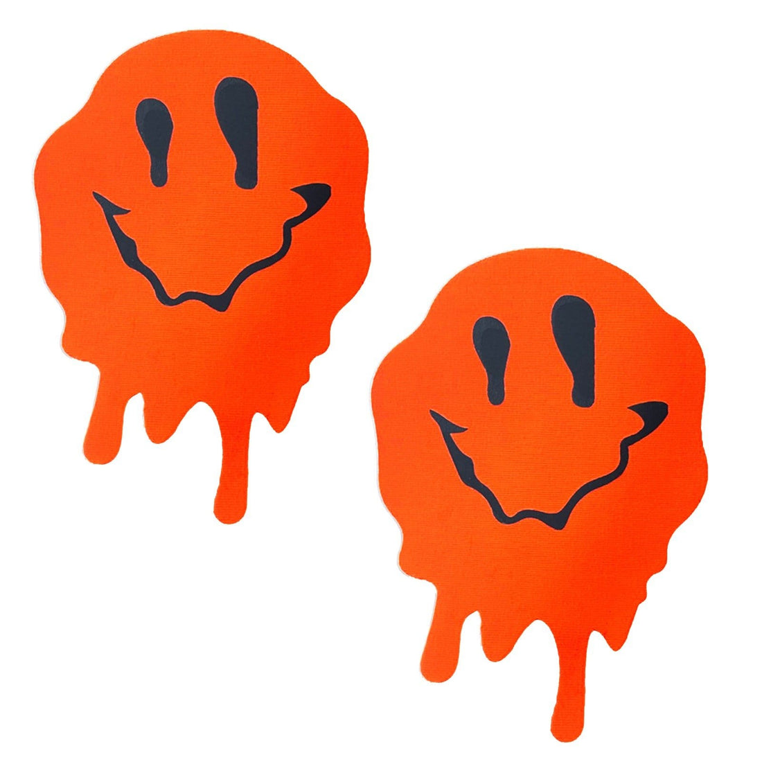 Neva Nude Smiley Vibes Blacklight Pasties - Neon Orange