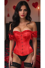 Daisy Corsets Top Drawer Steel Boned Satin Overbust Corset w/Sleeves