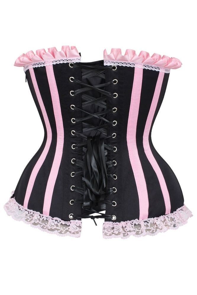 Daisy Corsets Top Drawer Black/Pink Steel Boned Burlesque Corset