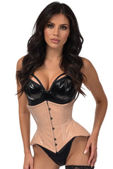 Daisy Corsets Top Drawer Nude Patent Steel Boned Under Bust Corset