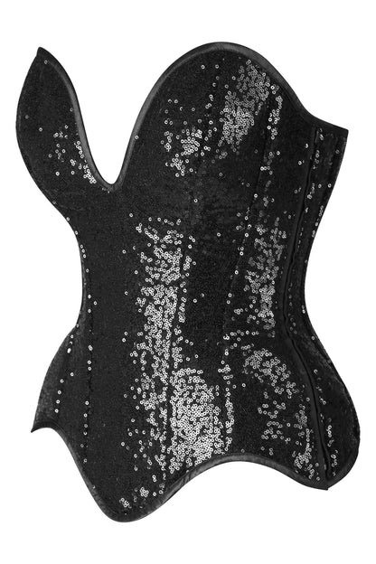 Daisy Corsets Top Drawer 4 PC Premium Black Sequin Witch Corset Costume